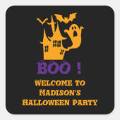 不気味ハ幽霊のよく出るウス名前をカスタムする スクエアシール (正面)