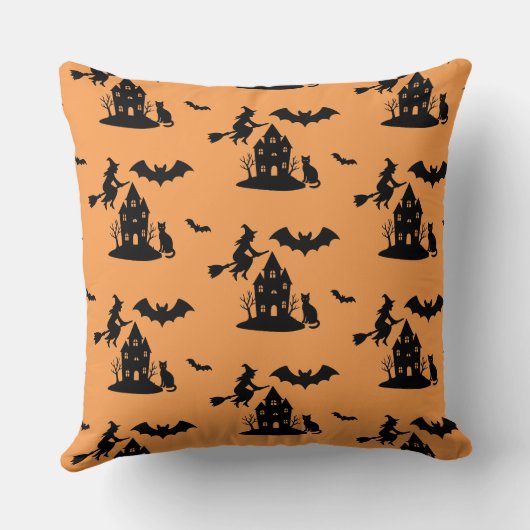 不気味ハ幽霊のよく出るウス&ウィッチシルエット | クッション (裏面)