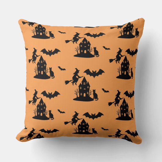 不気味ハ幽霊のよく出るウス&ウィッチシルエット | クッション (正面)