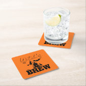 不気味ハ幽霊のよく出るウス&ウィッチシルエット | スクエアペーパーコースター (インサイチュ)