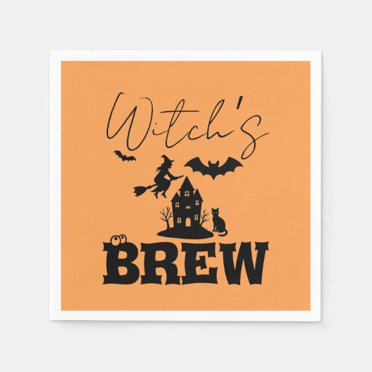 不気味ハ幽霊のよく出るウス&ウィッチシルエット | スタンダードカクテルナプキン (正面)