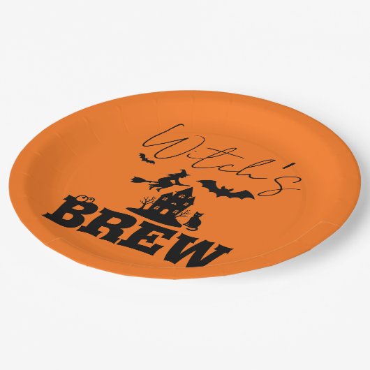 不気味ハ幽霊のよく出るウス&ウィッチシルエット | ペーパープレート (アングル)