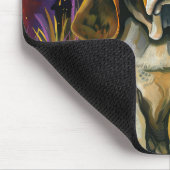 不気味バセットハウンドハロウィーン魔女とカボチャ マウスパッド (コーナー)