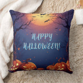 不気味パンプキンスとハロウィン白熱［赤熱］光を放つの夜 クッション (ブランケット)