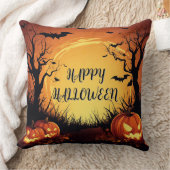 不気味パンプキンスとハロウィン白熱［赤熱］光を放つの夜 クッション (ブランケット)