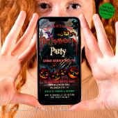 不気味パンプキンス幽霊のよく出るハウスハロウィーン招待状 セーブザデート