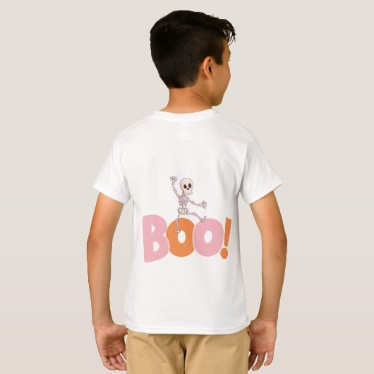 不気味パンプキンハロウィーンティーボーイズTシャツ Tシャツ (裏面フル)