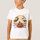 不気味パンプキンハロウィーンティーボーイズTシャツ Tシャツ (正面)