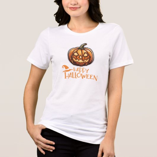 不気味パンプキンハロウィーンヴィーブ トライブレンドＴシャツ (正面)