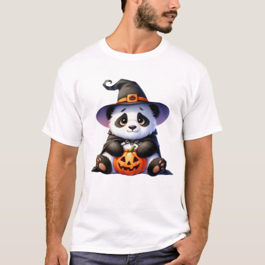 不気味パンプキンパンダ魔法 Tシャツ (正面)