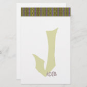 不気味パーソナライズされたなストライプ文房具 便箋 (正面/裏面)