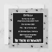 不気味パーソナライズされたスパイダースハロウィーン招待状 招待状 (裏面)