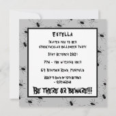 不気味パーソナライズされたスパイダースハロウィーン招待状 招待状 (裏面)