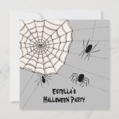 不気味パーソナライズされたスパイダースハロウィーン招待状 招待状 (正面)