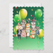 不気味パーティー動物テーマ子供の誕生日招待状 招待状 (裏面)