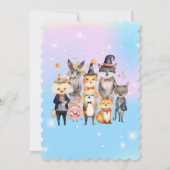 不気味パーティー動物テーマ子供の誕生日招待状 招待状 (裏面)