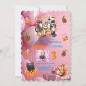 不気味パーティー動物テーマ子供の誕生日招待状 招待状 (正面)