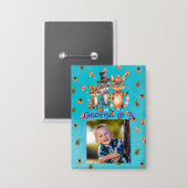 不気味パーティー動物子供の誕生日パーティーボタン 缶バッジ (正面/裏面)