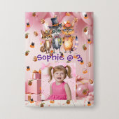 不気味パーティー動物子供の誕生日パーティーボタン 缶バッジ (正面)