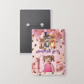 不気味パーティー動物子供の誕生日パーティーボタン 缶バッジ (正面/裏面)