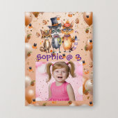 不気味パーティー動物子供の誕生日パーティーボタン 缶バッジ (正面)