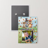 不気味パーティー動物子供の誕生日パーティーボタン 缶バッジ (正面/裏面)