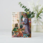 不気味ビクトリアンなクリスマスサンタハガキ ポストカード (スタンド正面)