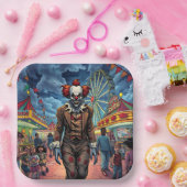 不気味ピエロアットカーニバル漫画スタイル ペーパープレート (パーティー)