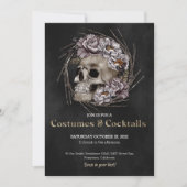 不気味フローラスカルハローウィンパーティ招待状 招待状 (正面)