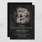 不気味フローラスカルハローウィンパーティ招待状 招待状 (正面/裏面)