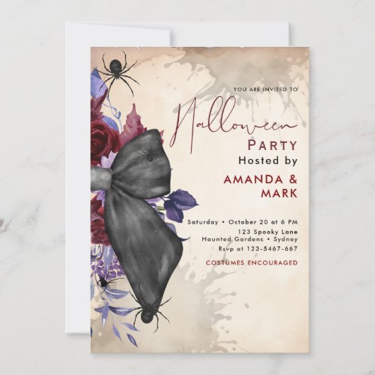 不気味フローラ黒弓とクモの招待状 招待状 (正面)