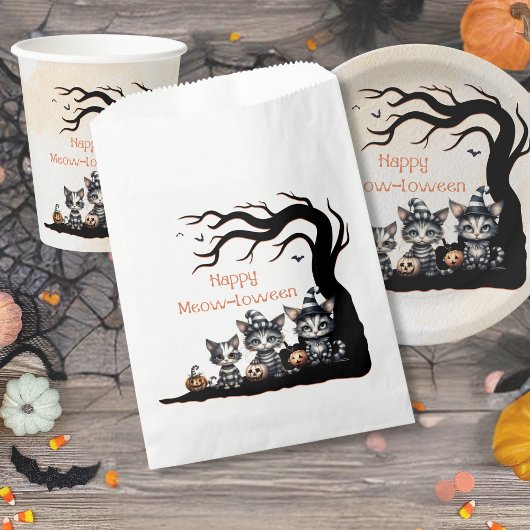 不気味ブラックストライプのハロウィーン幽霊子猫 フェイバーバッグ
