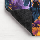 不気味ブルーティックコンハウンドハロウィンウィッチカボチャ マウスパッド (コーナー)