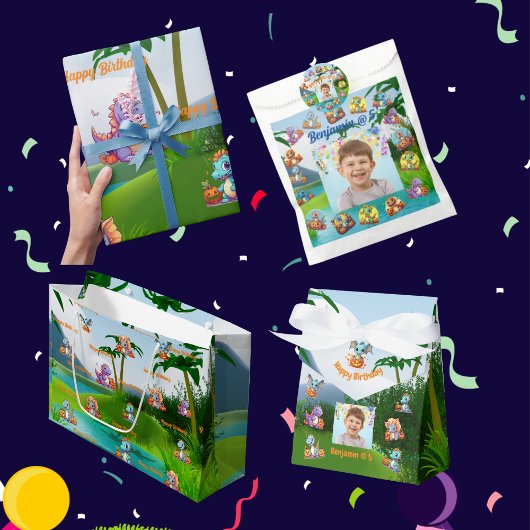 不気味ベビーディノ子供の誕生日パーティー フェイバーボックス