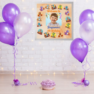 不気味ベビー恐竜テーマ子供の誕生日パーティー ポスター