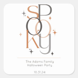 不気味ミニマルレトロモダンハロウィーン スクエアシール