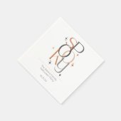 不気味ミニマルレトロモダンハロウィーン スタンダードカクテルナプキン (角)