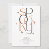 不気味ミニマルレトロモダンハロウィーン 招待状 (正面)