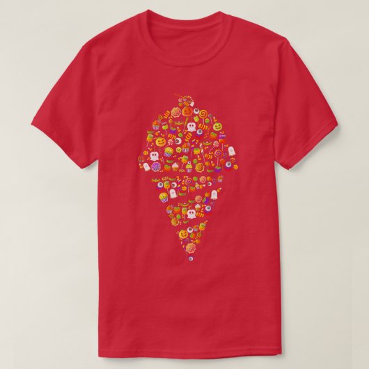 不気味モンスターアイスクリーム幽霊かぼちゃ目玉 Tシャツ (デザイン正面)