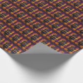 不気味ロットワイラードッグハロウィーンウィッチとカボチャ ラッピングペーパー (角)