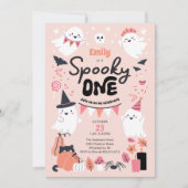 不気味ワンカワイイ幽霊1歳のパーティー 招待状 (正面)
