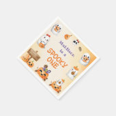 不気味ワンカワイハロウィーン幽霊1日 スタンダードカクテルナプキン (角)