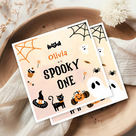 不気味ワンカワイハロウィーン幽霊1日 スタンダードカクテルナプキン