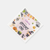 不気味ワンカワイハロウィーン幽霊1日 スタンダードカクテルナプキン (角)