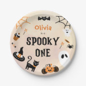不気味ワンカワイハロウィーン幽霊1日 ペーパープレート (正面)