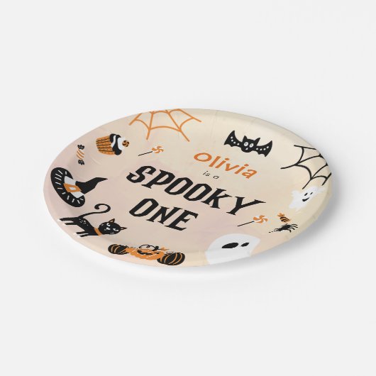 不気味ワンカワイハロウィーン幽霊1日 ペーパープレート (アングル)