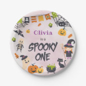 不気味ワンカワイハロウィーン幽霊1日 ペーパープレート (正面)