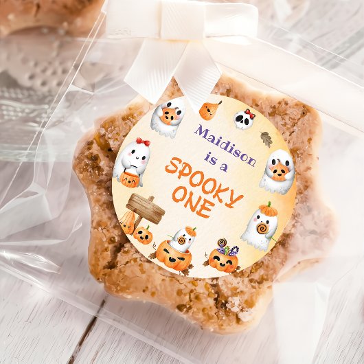 不気味ワンカワイハロウィーン幽霊1日 ラウンドシール