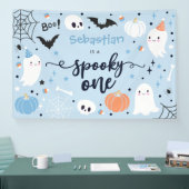 不気味ワンカワイハロウィーン幽霊1日 横断幕 (トレードショー)