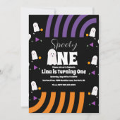 不気味ワングルーヴィ幽霊ハロウィーン誕生日 招待状 (正面)